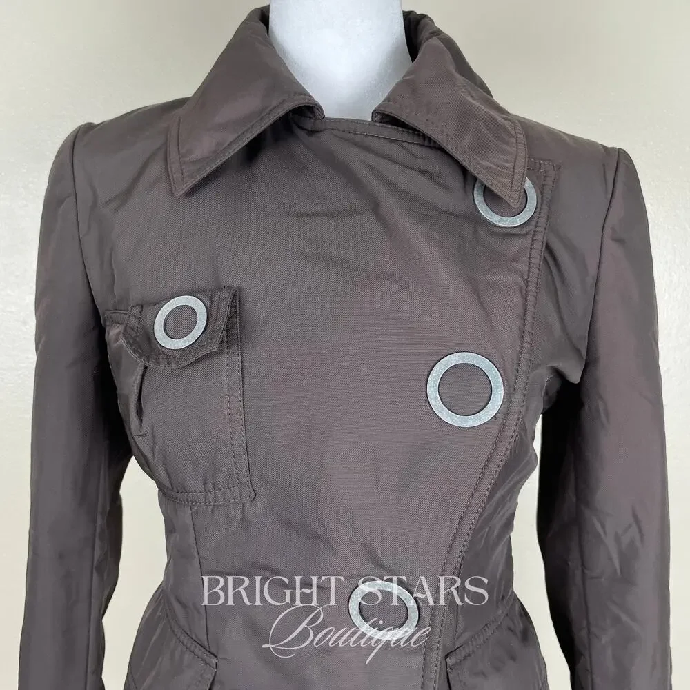 Rare Brown Jacket ASO Lorelai Gilmore Girls Moto Snap Button Casual Fall